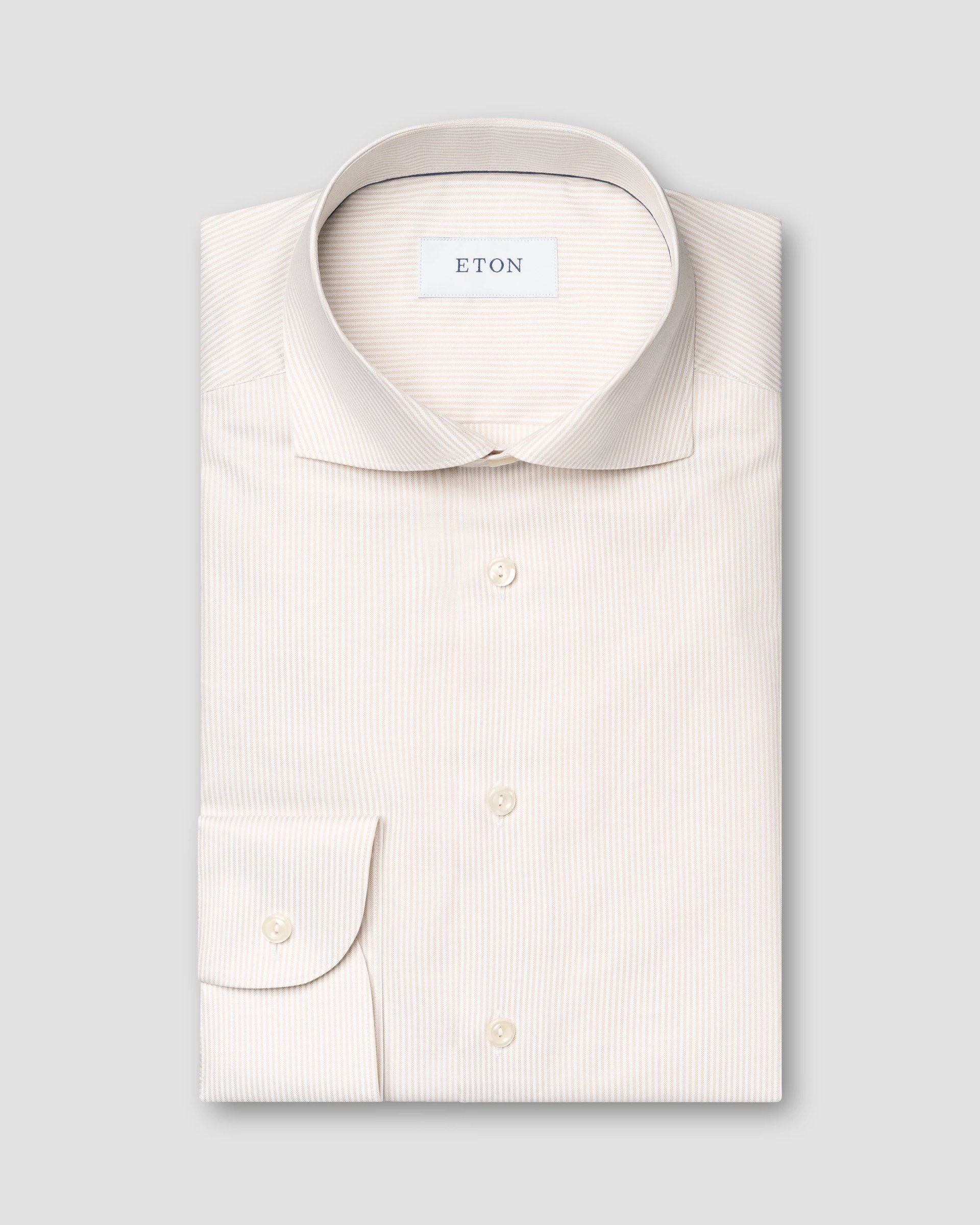Striped Signature Oxford Shirt, Contemp, Beige