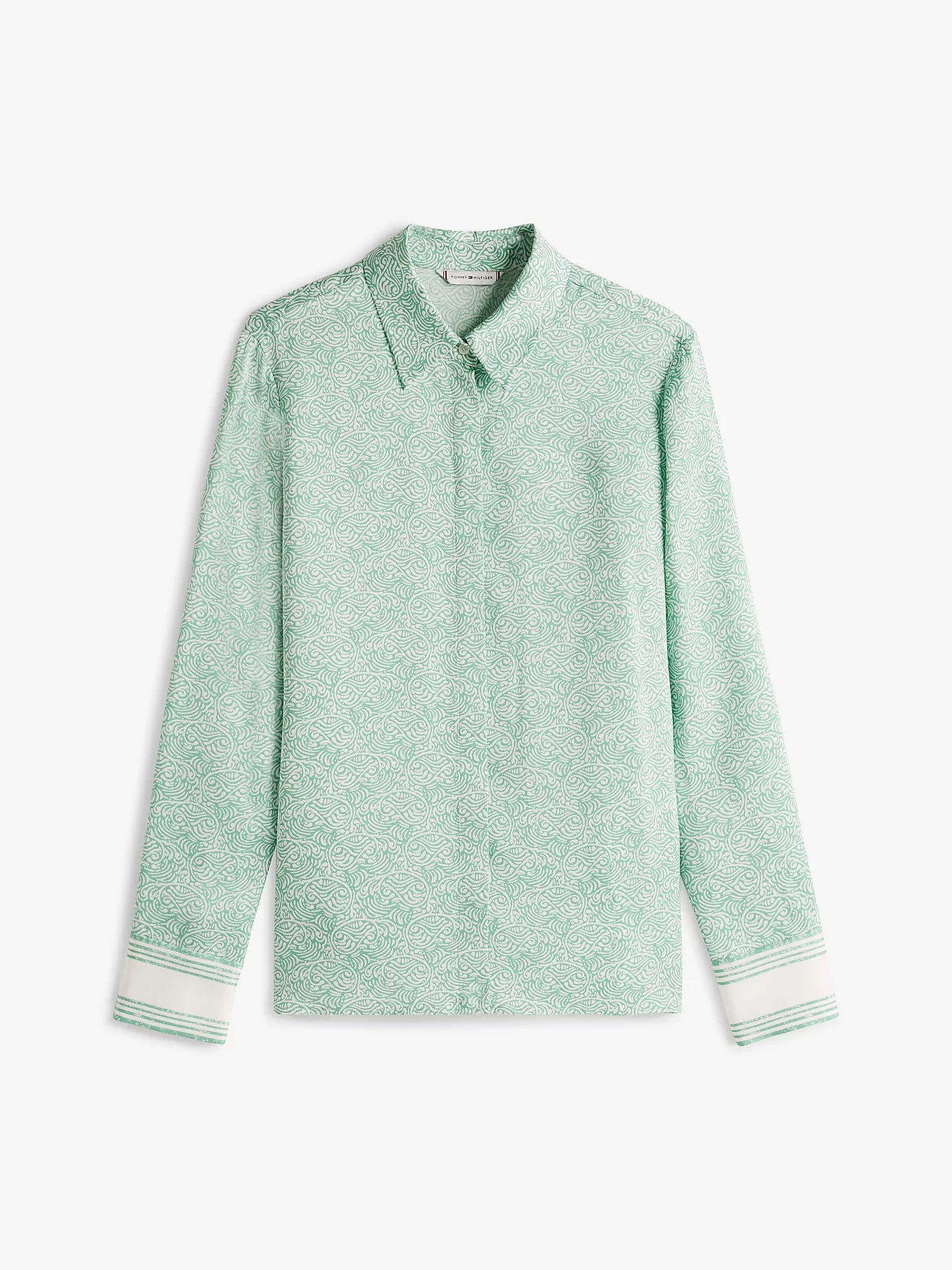 Sateen Regular LS Shirt, Illustrated Wave/Fort Green