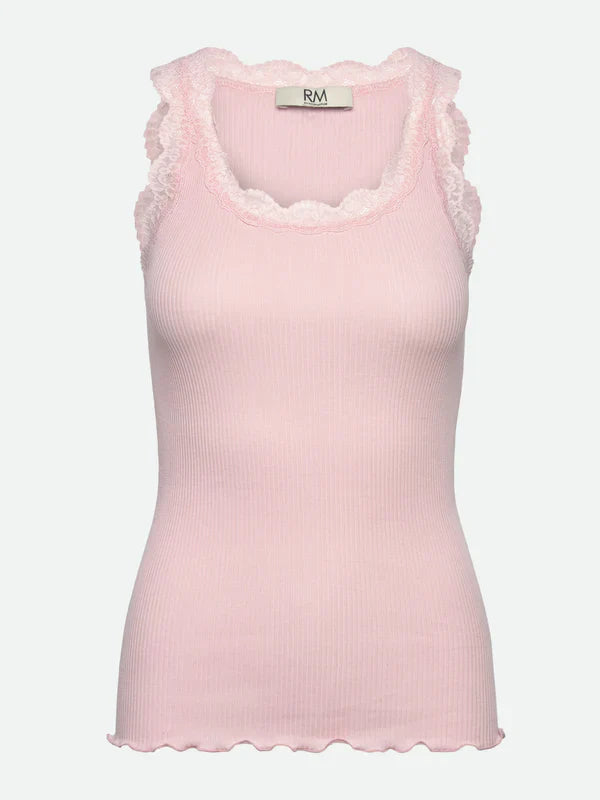 RWBALTA MODAL SL LACE U NECK TOP, ALMOND BLOSSOM