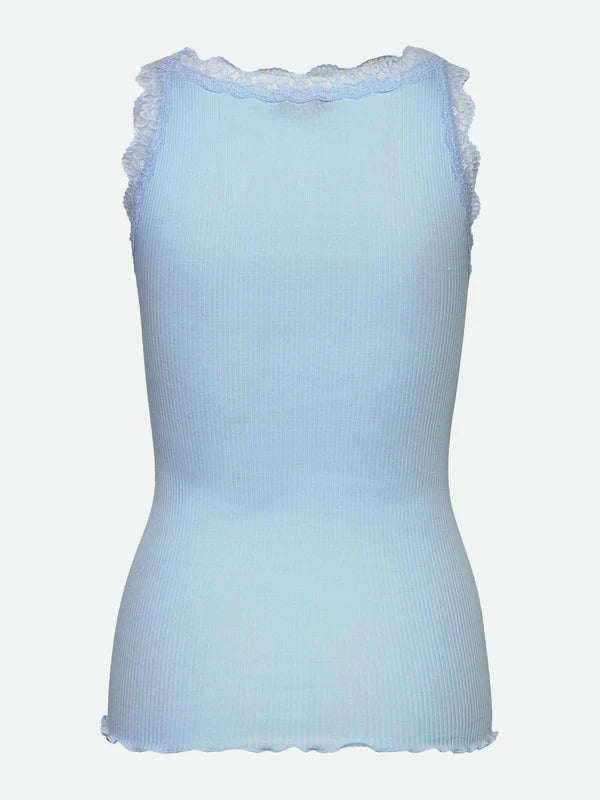 RWBALTA MODAL SL LACE U NECK TOP, SKYRIDE