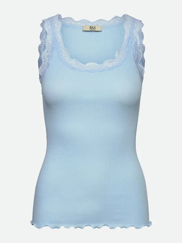 RWBALTA MODAL SL LACE U NECK TOP, SKYRIDE