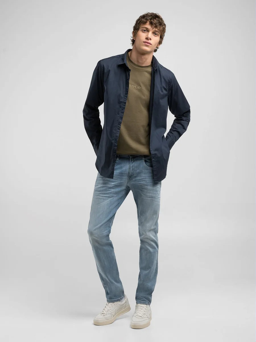 ANBASS SLIM FIT JEANS, MEDIUM BLUE