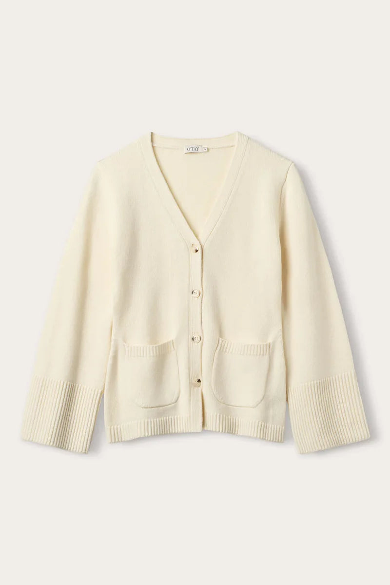 KAITLYN CARDIGAN, OFF WHITE