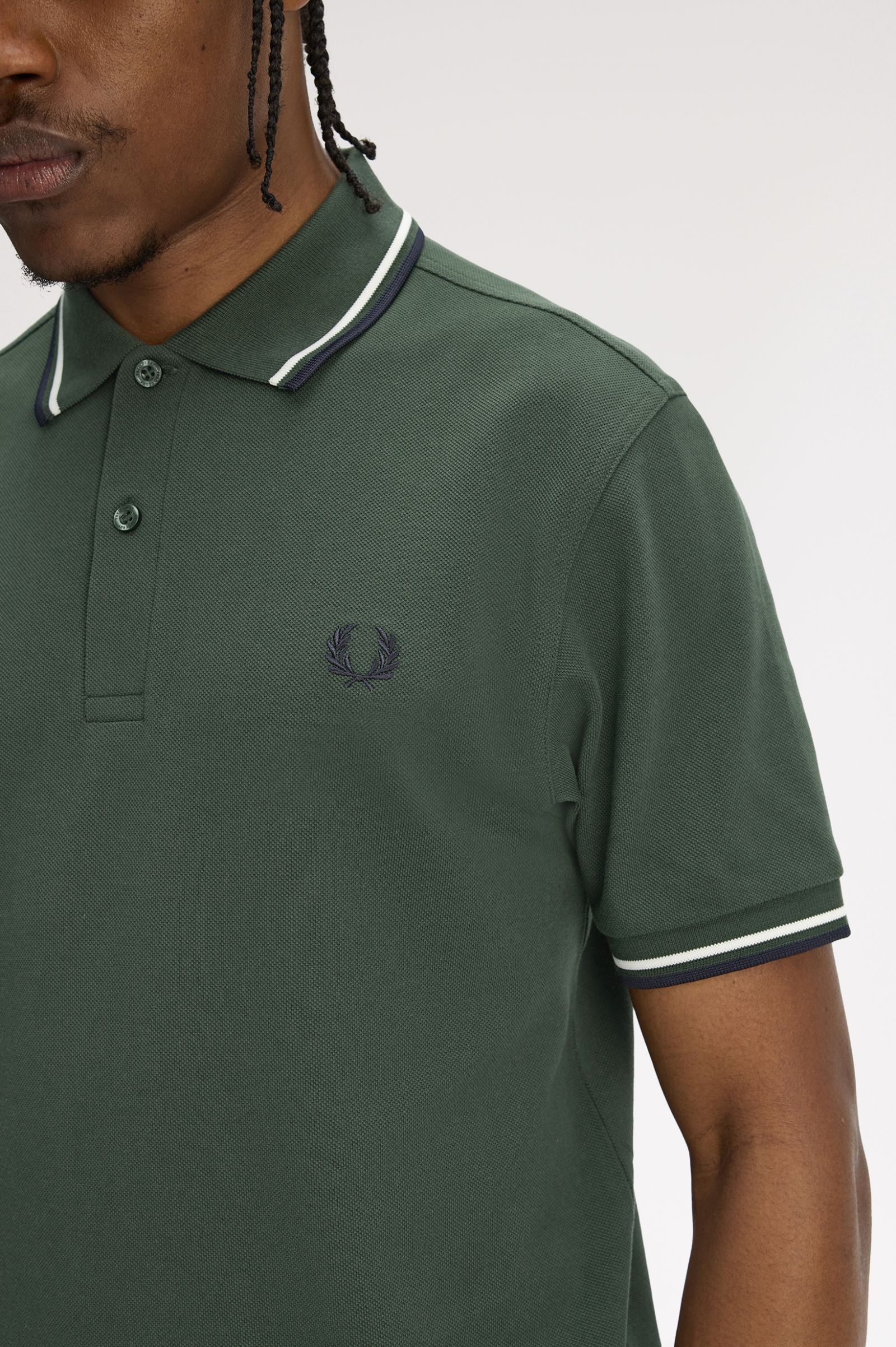 TWIN TIPPED POLO, COURTGREEN