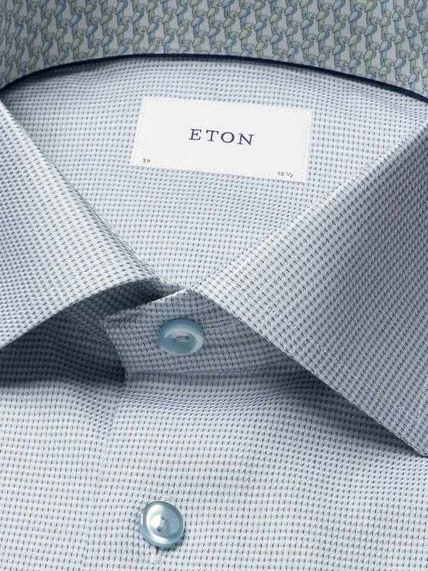 SEMI SOLID EFFECT DOBBY SHIRT, SLIM, LIGHT GREEN