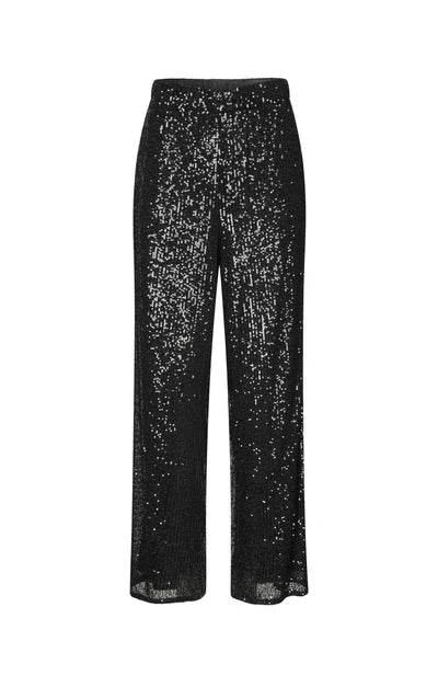 SEQUIN TROUSERS, BLACK
