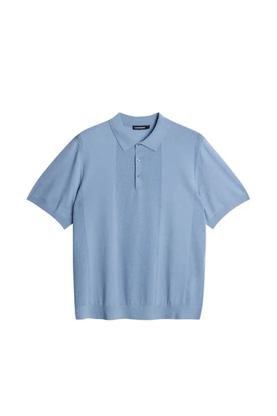 REYMOND SOLID STRIPE POLO, RAIN WASHED