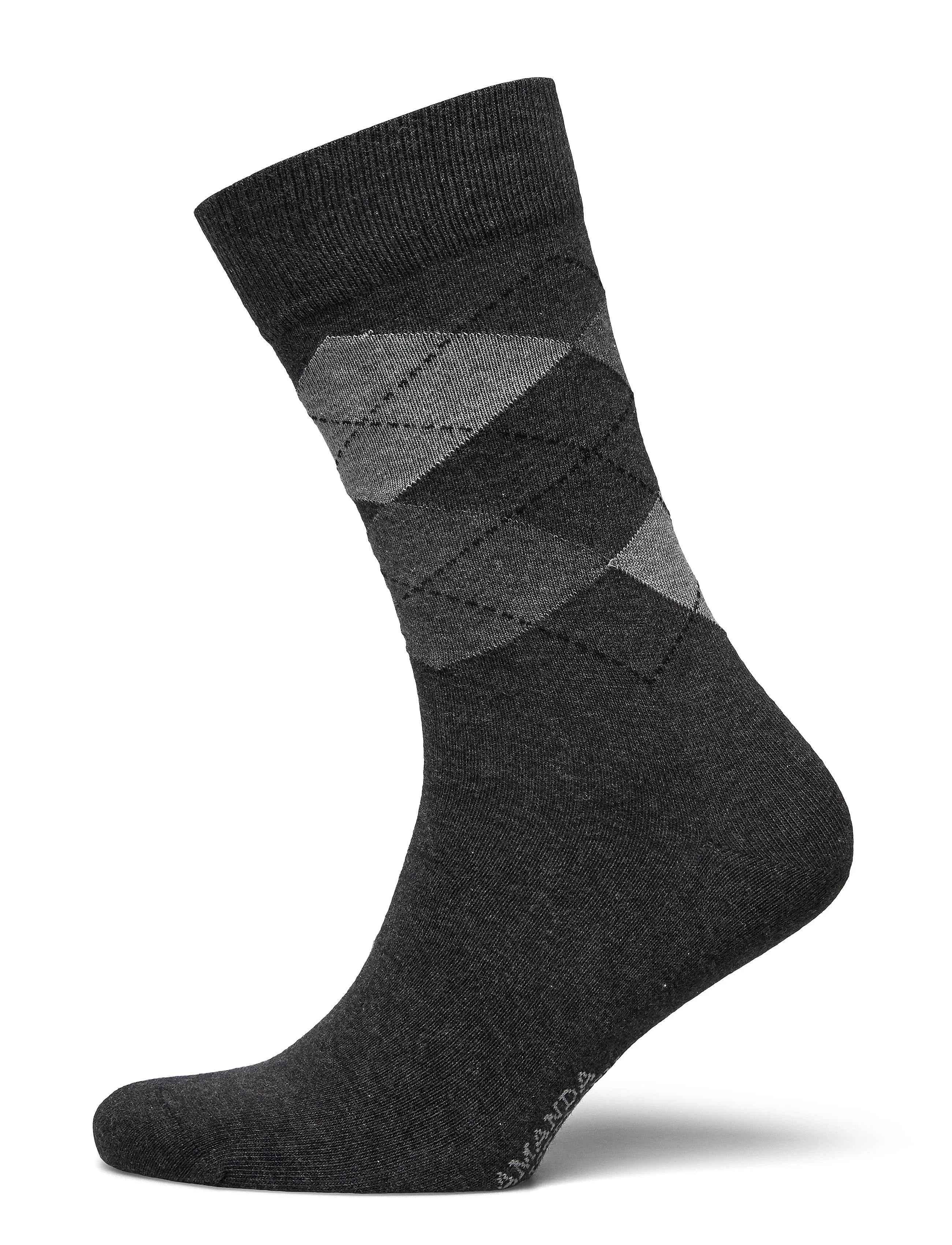 TRUE ANKLE ARGYLE SOCKS, ANTRACITE MELANGE