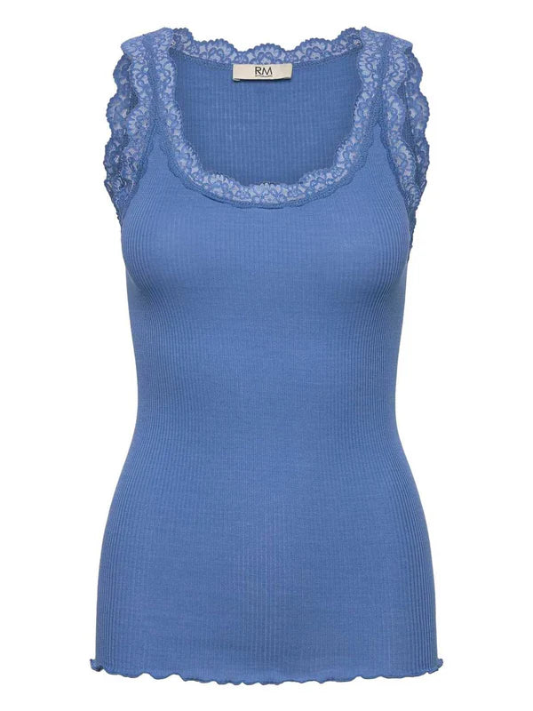 RWBALTA MODAL SL LACE U NECK TOP, SAPHIRE BLUE