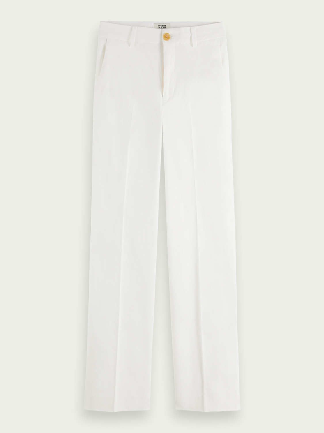 Edie high rise wide leg linen trousers, off white
