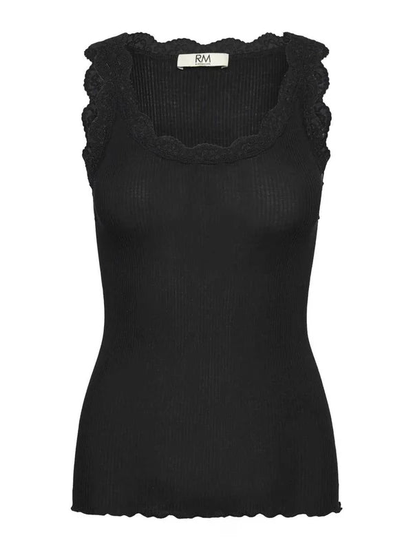 RWBALTA MODAL SL LACE U NECK TOP, BLACK