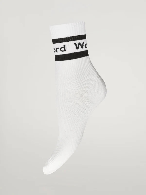 LOGO RIB SOCKS, WHITE/BLACK