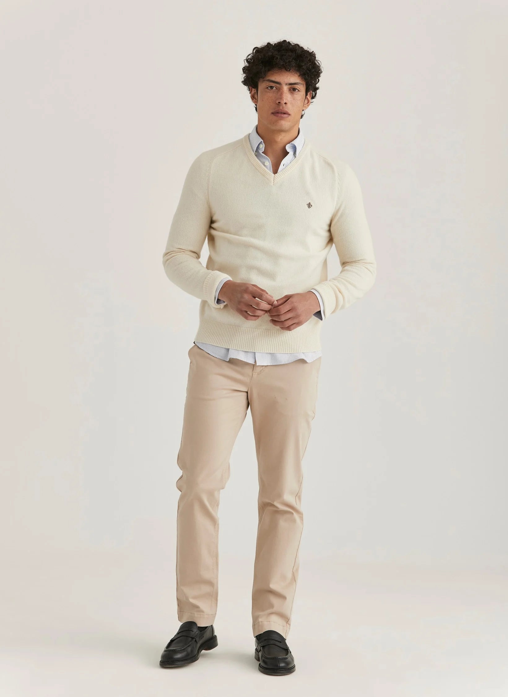 Newton V neck, Offwhite