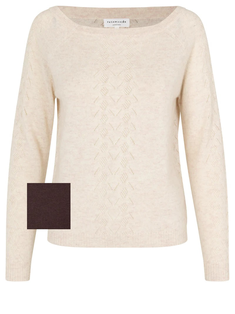 Wool & Cashmere boatneck pullover (black brown)