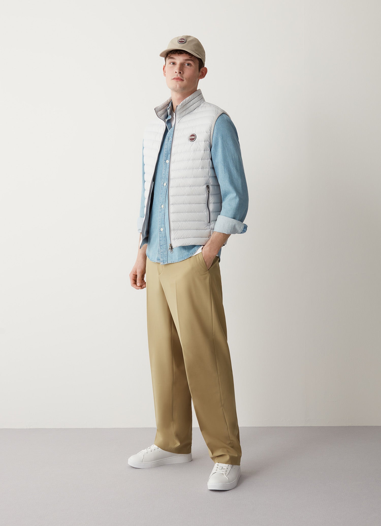 Sporty Down Gilet Vest, White