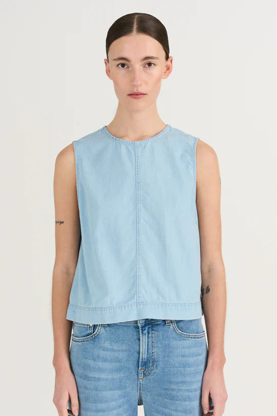 Drew Denim Top, Denim Blue
