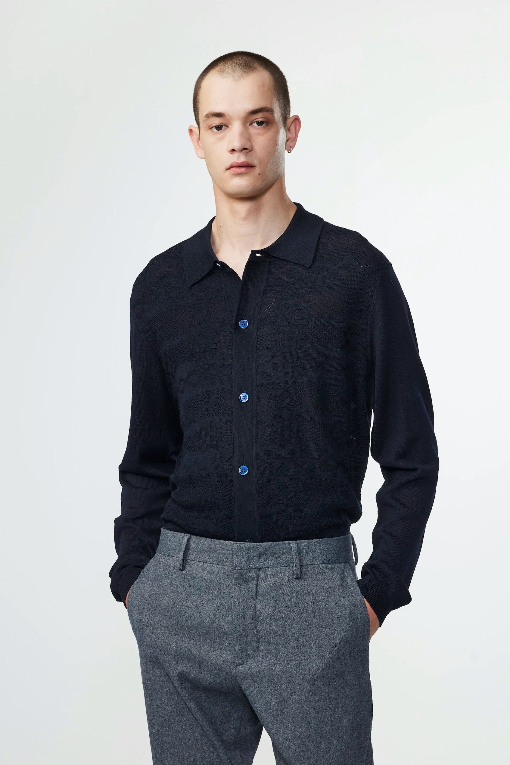Thor LS Cardigan 6587 (Navy Blue)