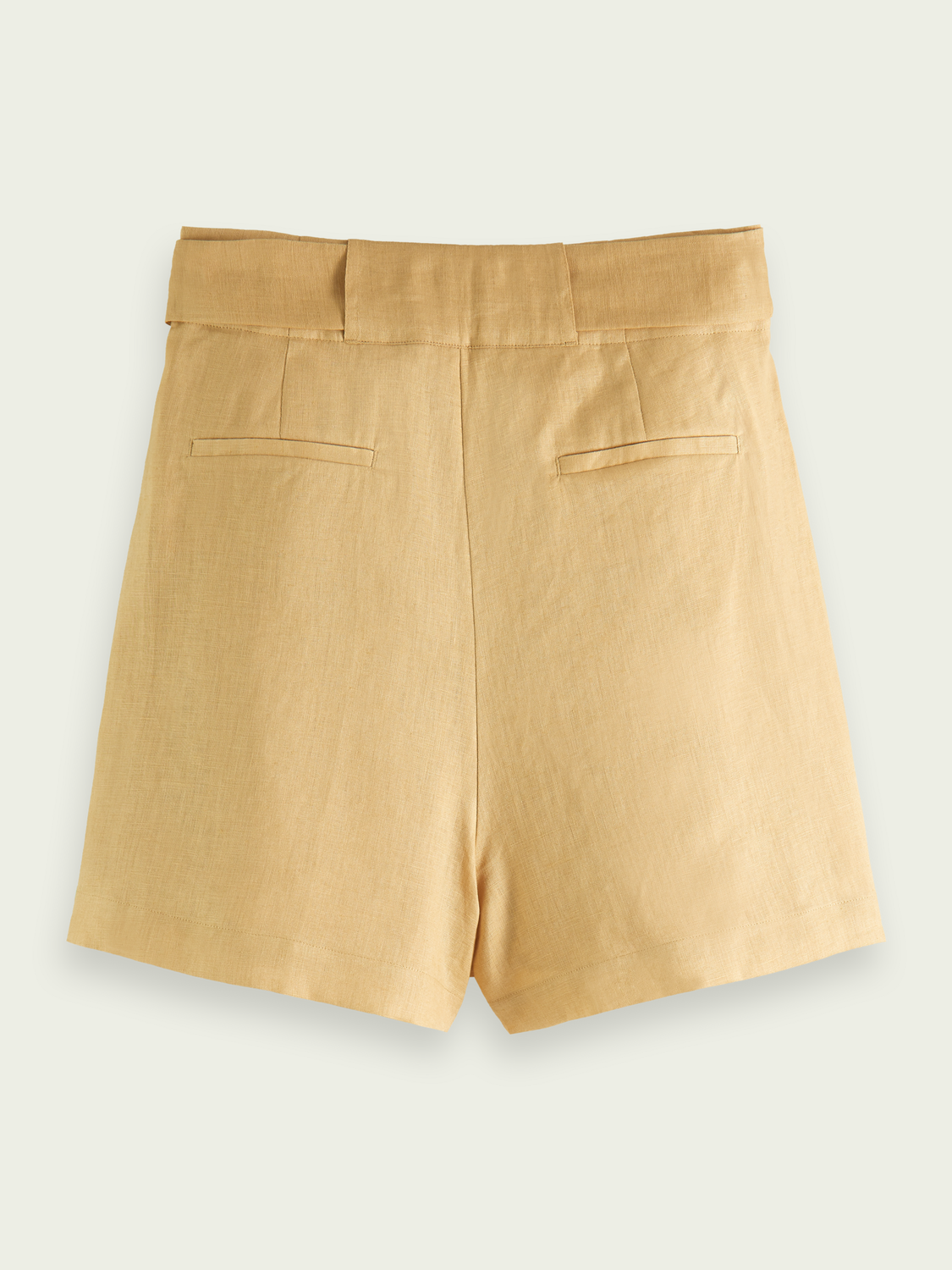 High-rise Linen shorts, desert