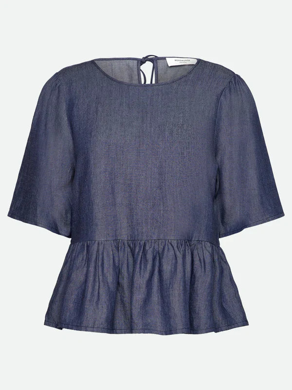 LEYLA SS BLOUSE, NAVY
