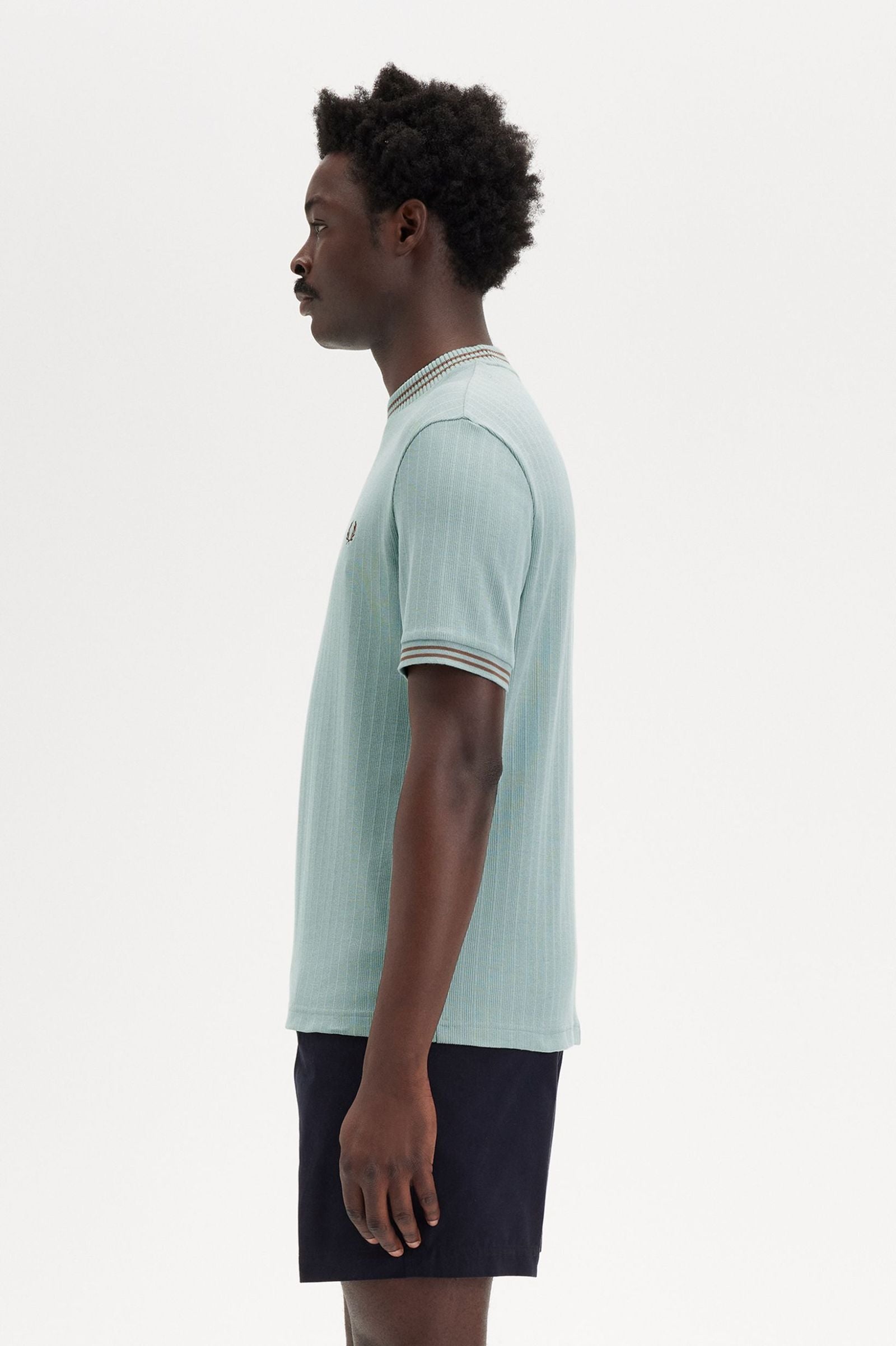 Ribbed Jersey T-Shirt, Silver Blue