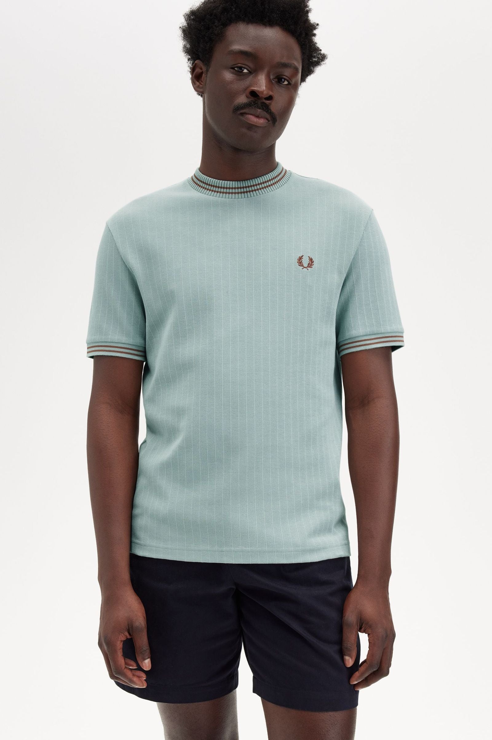 Ribbed Jersey T-Shirt, Silver Blue