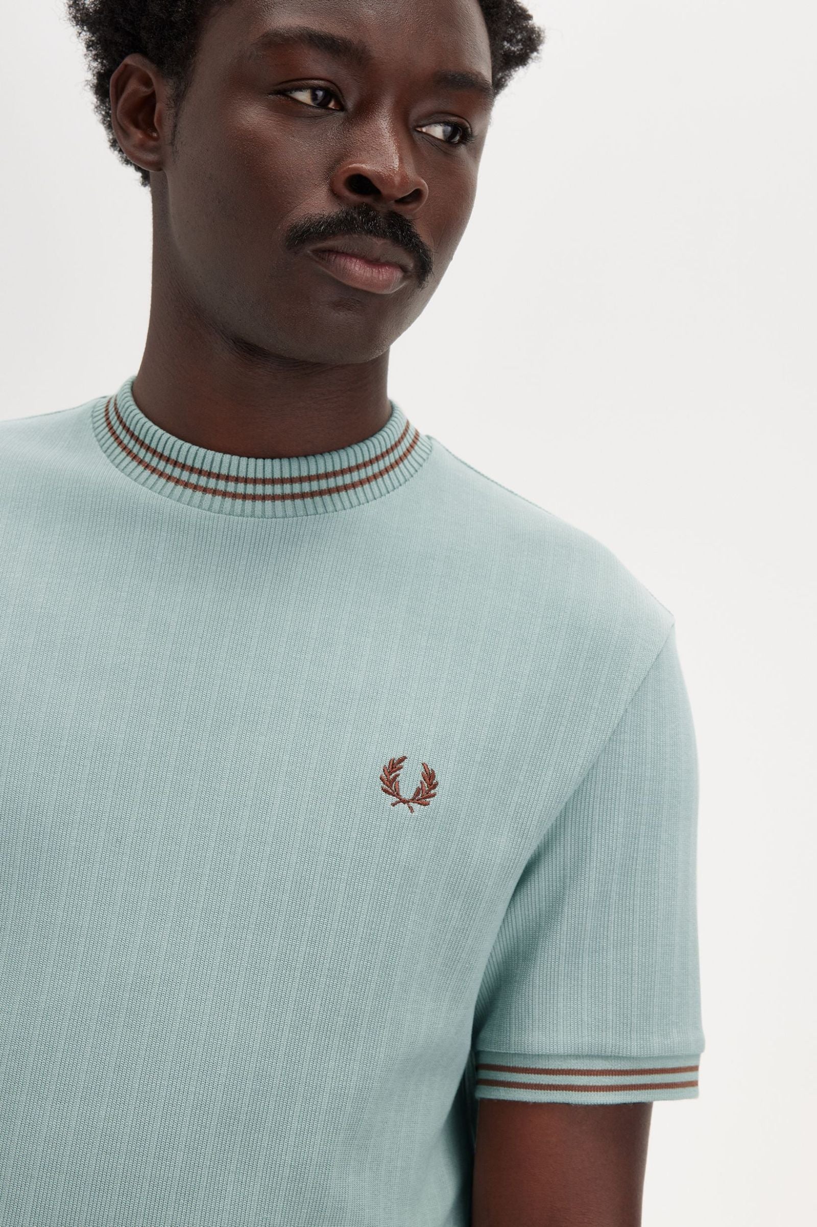 Ribbed Jersey T-Shirt, Silver Blue