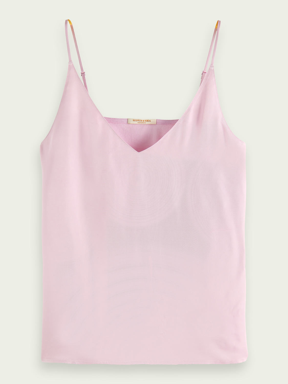 Woven/jersey V-neck tank, lavender