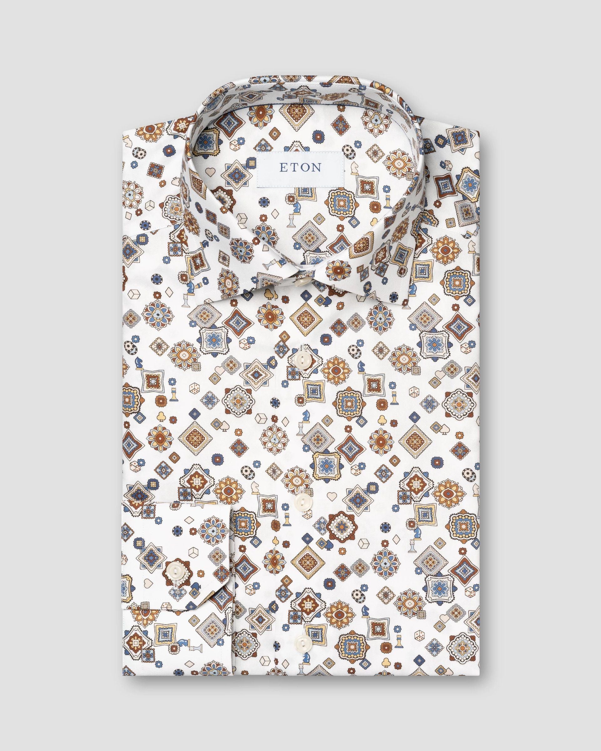 Geometric Signature Twill, Slim, White