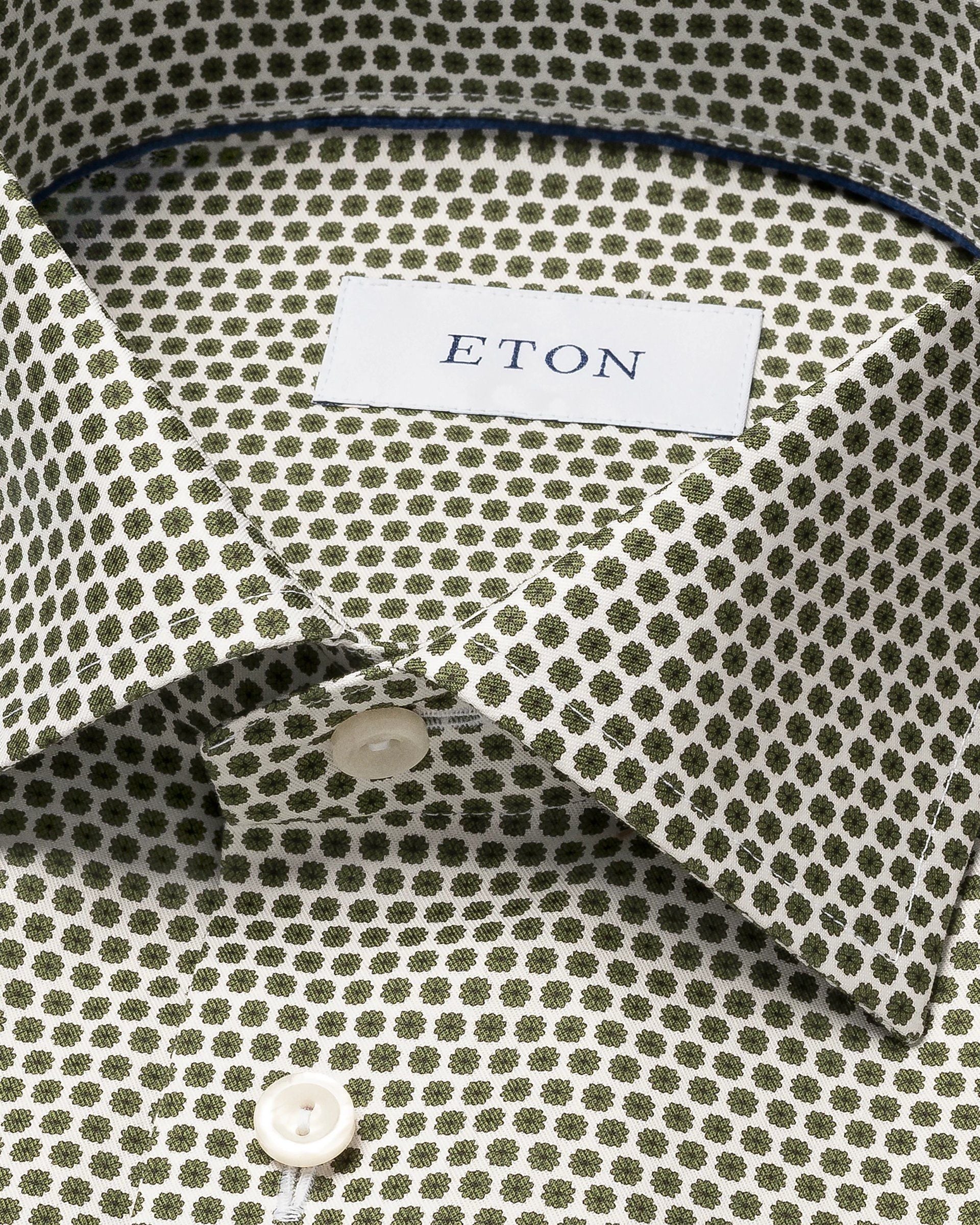 Micro Floral Signature Twill, Slim, Green