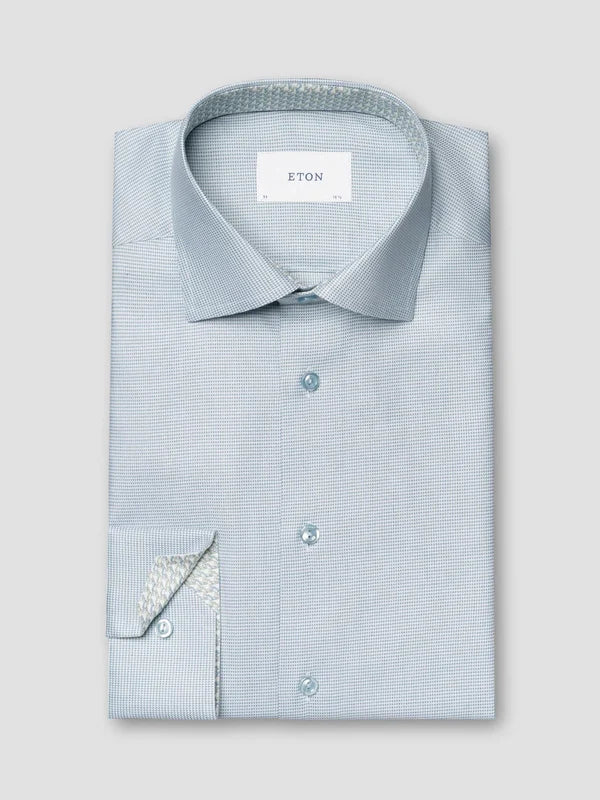 SEMI SOLID EFFECT DOBBY SHIRT, SLIM, LIGHT GREEN