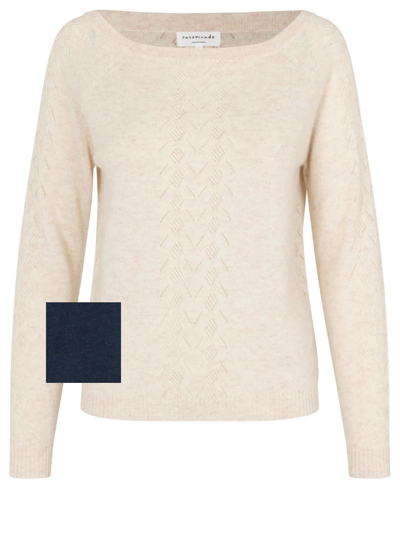 Wool & Cashmere boatneck pullover (dark navy)