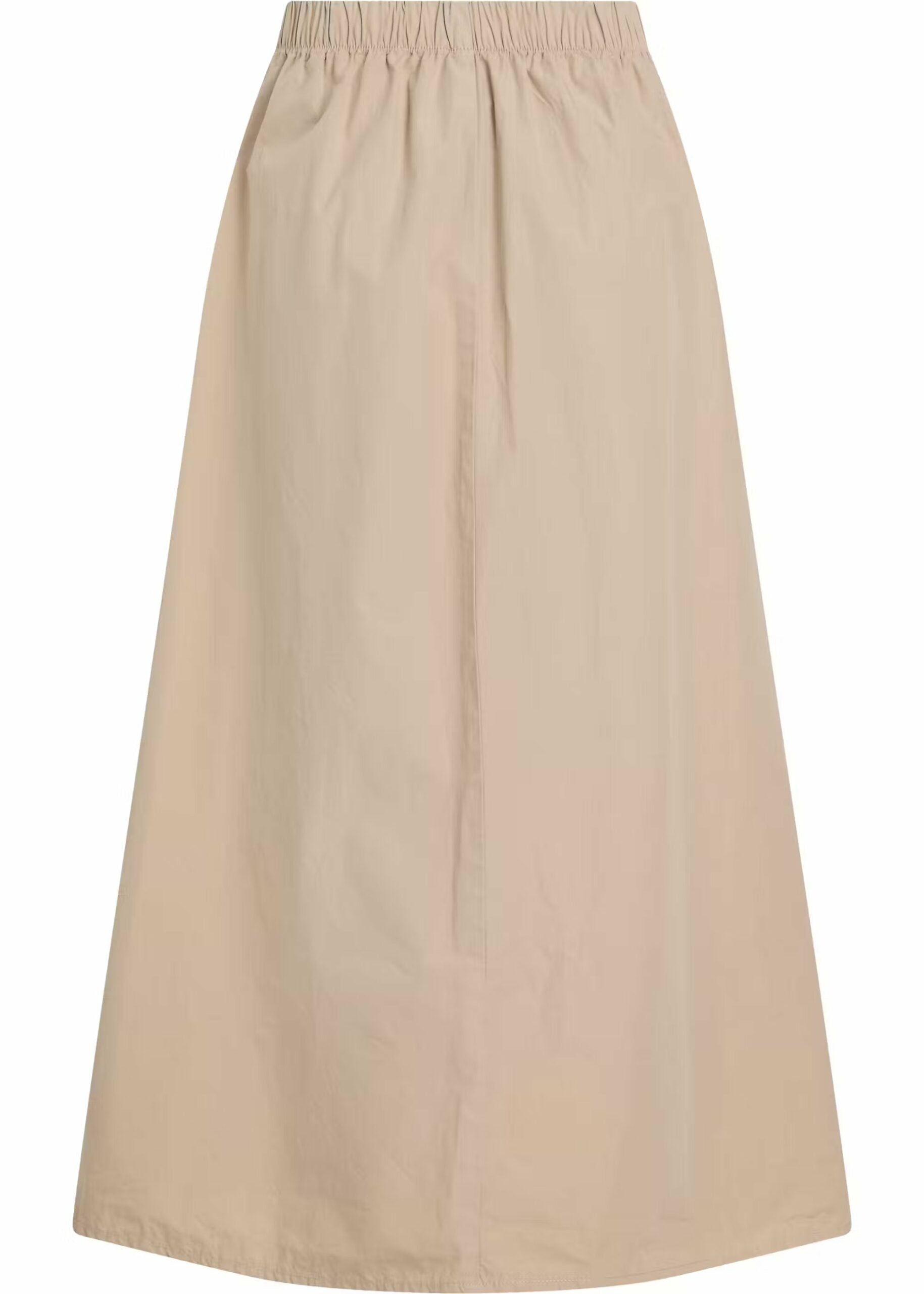 Poplin Pull on Midi Skirt, White Pepper
