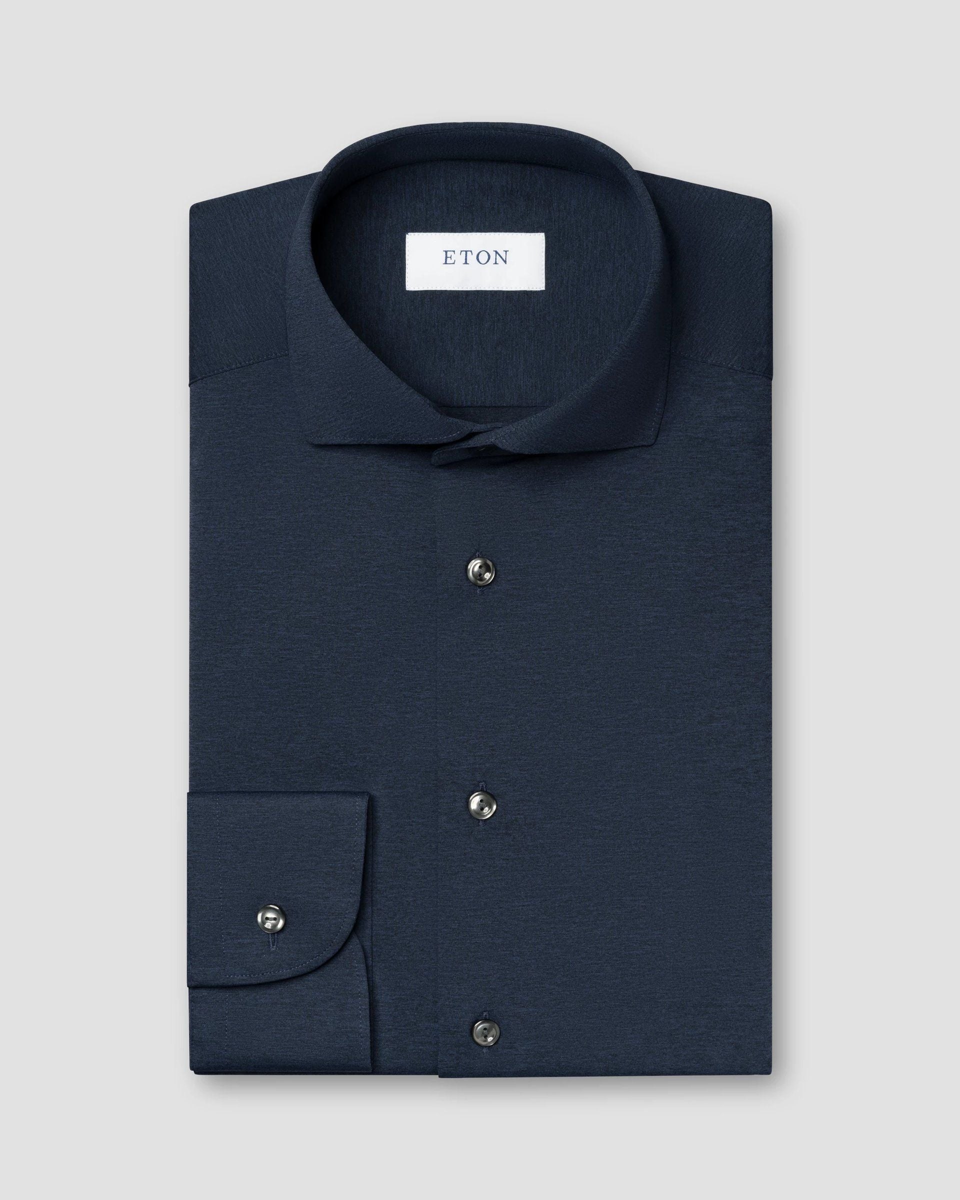 Melange Four-Way Stretch shirt, Slim, Navy Blue