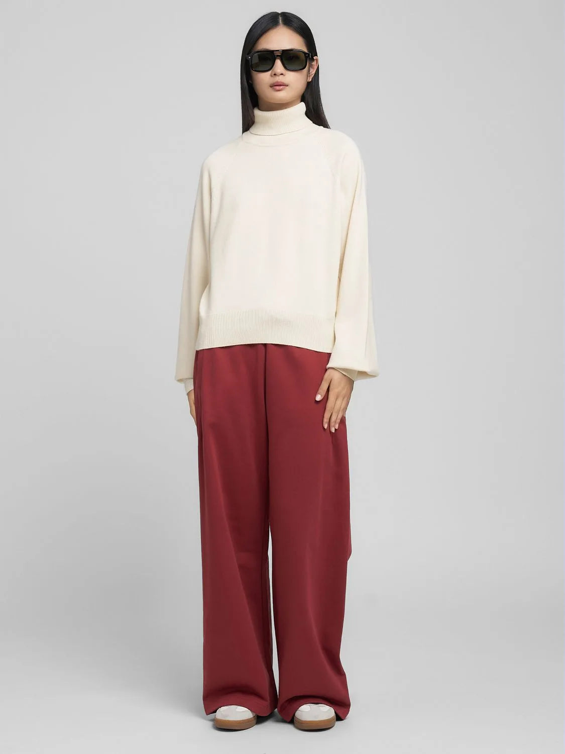 POLO-NECK PULLOVER, WINTER WHITE