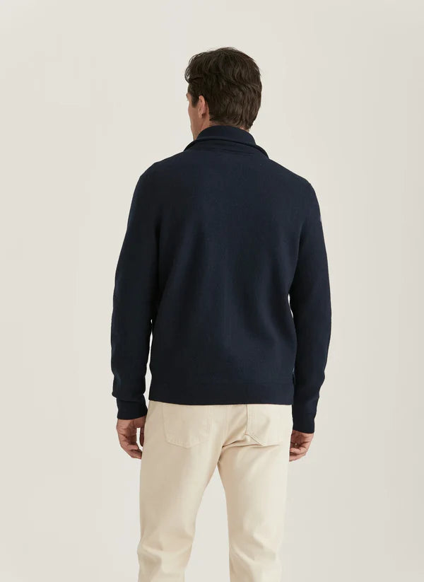 YORK KNITTED ZIP JACKET, NAVY