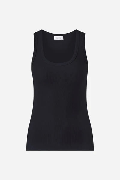 ORGANIC RIB TANK TOP, BLACK