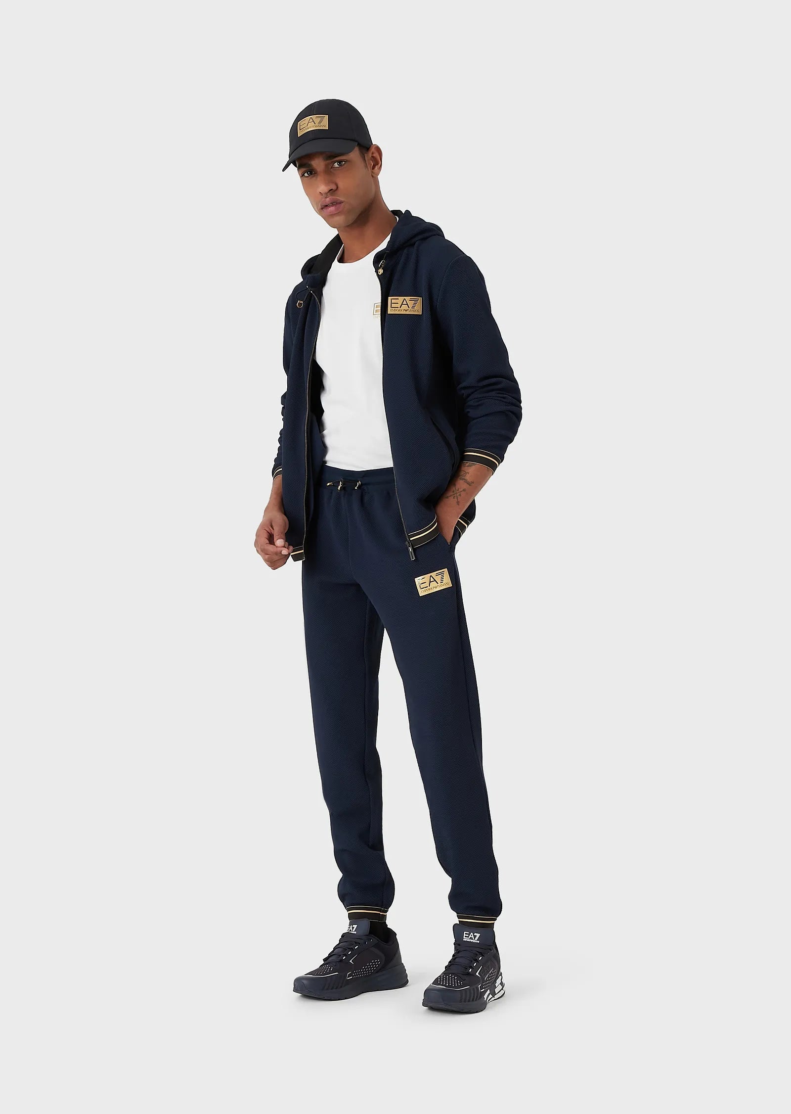 Man jersey trouser, navy blue