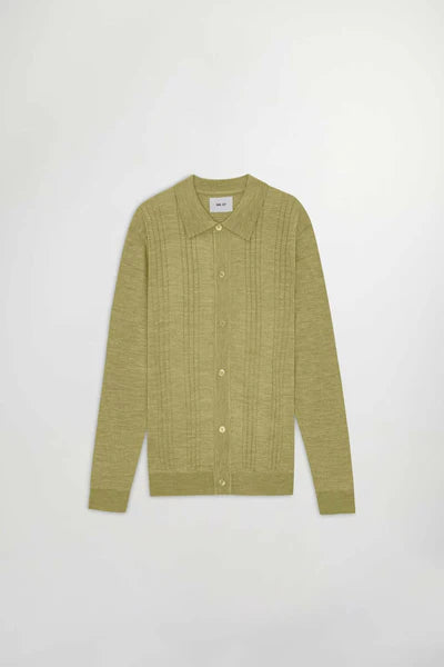 THOR LS POLO CARDIGAN 6584, EVERGREEN