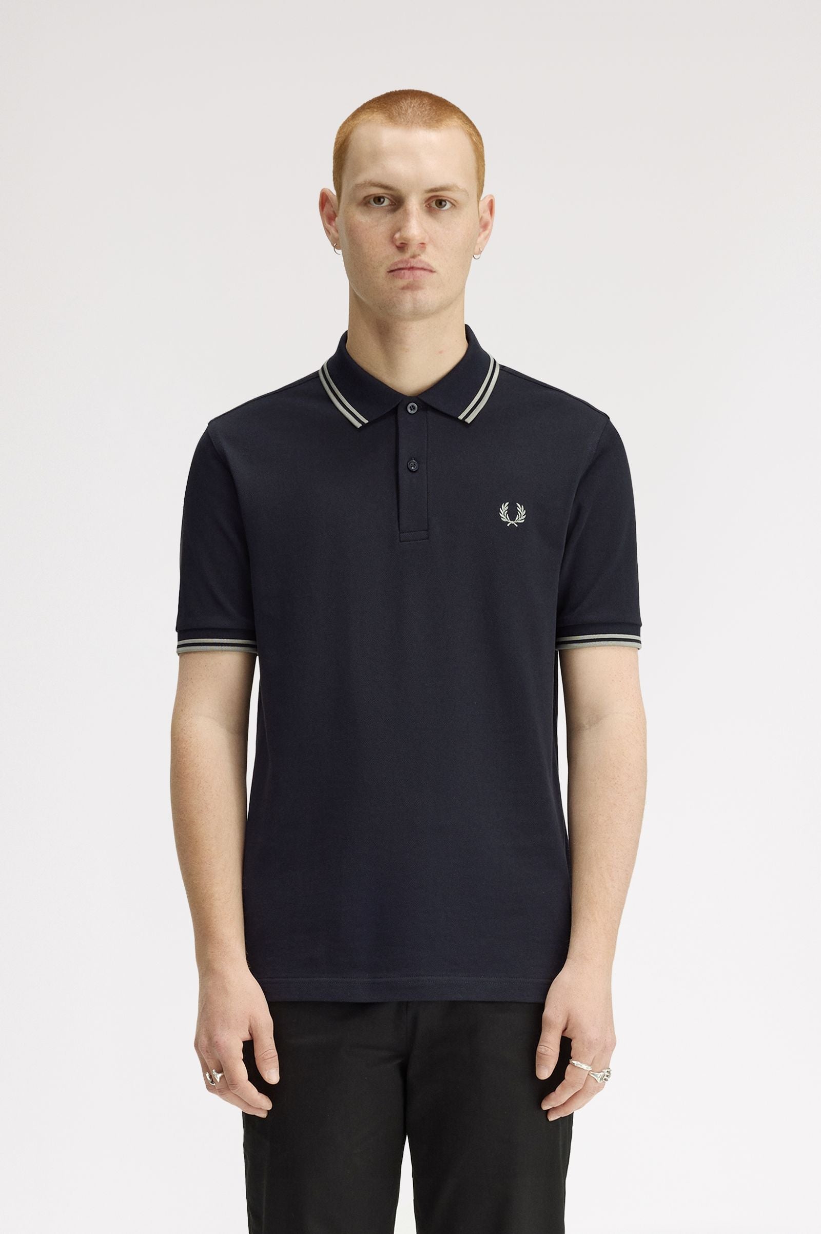 TWIN TIPPED POLO, NAVY/SEAGRASS
