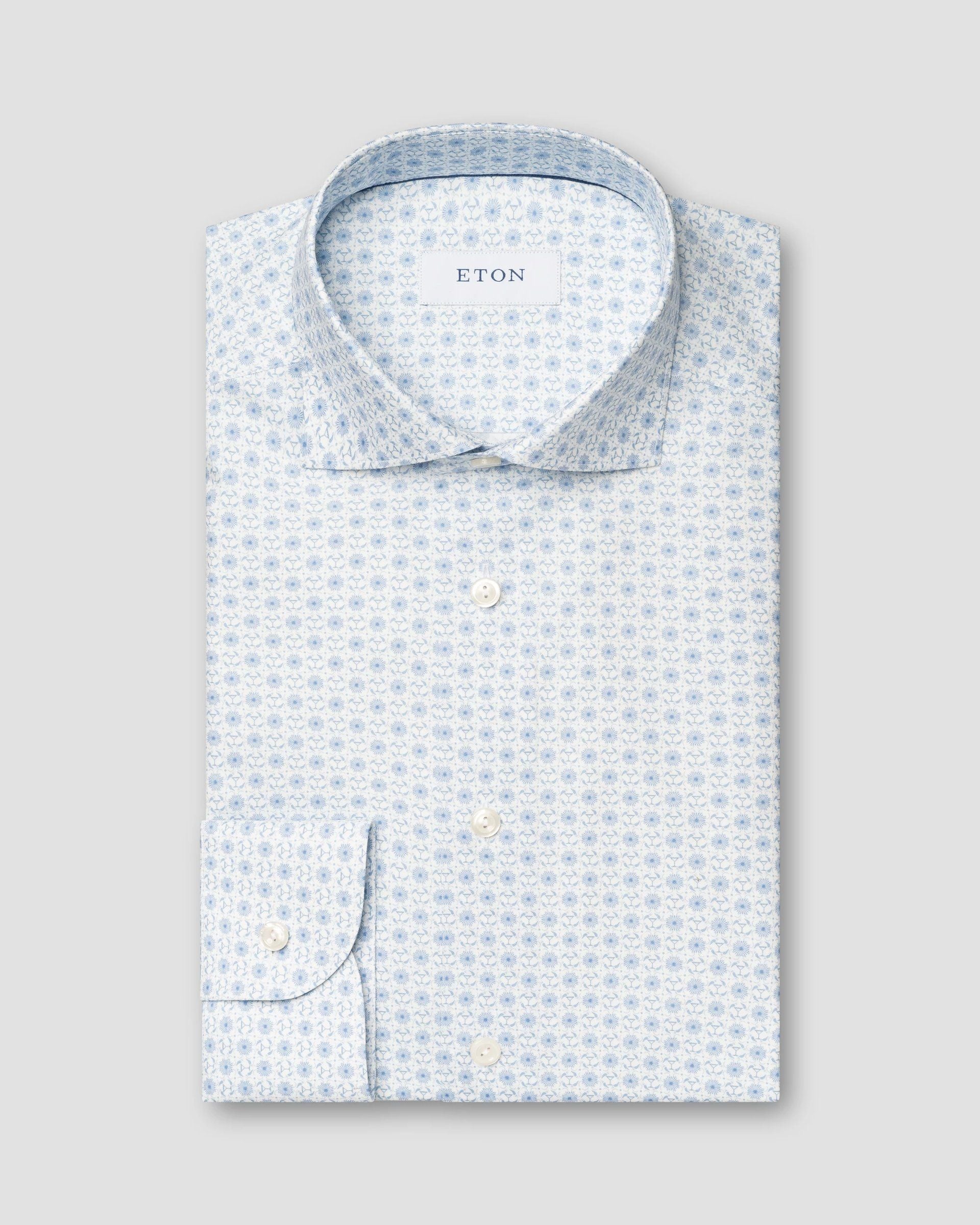 Geometric Signature Twill Shirt, Contemp, Light Blue