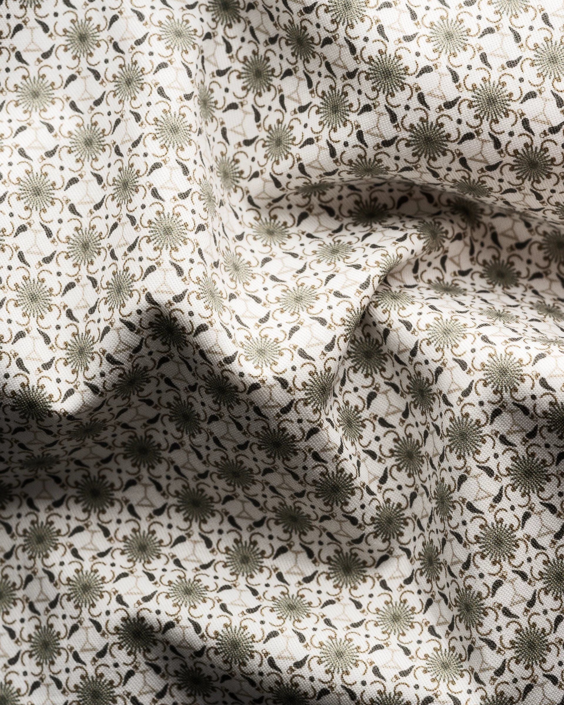 Geometric Signature Twill Shirt, Slim, Beige