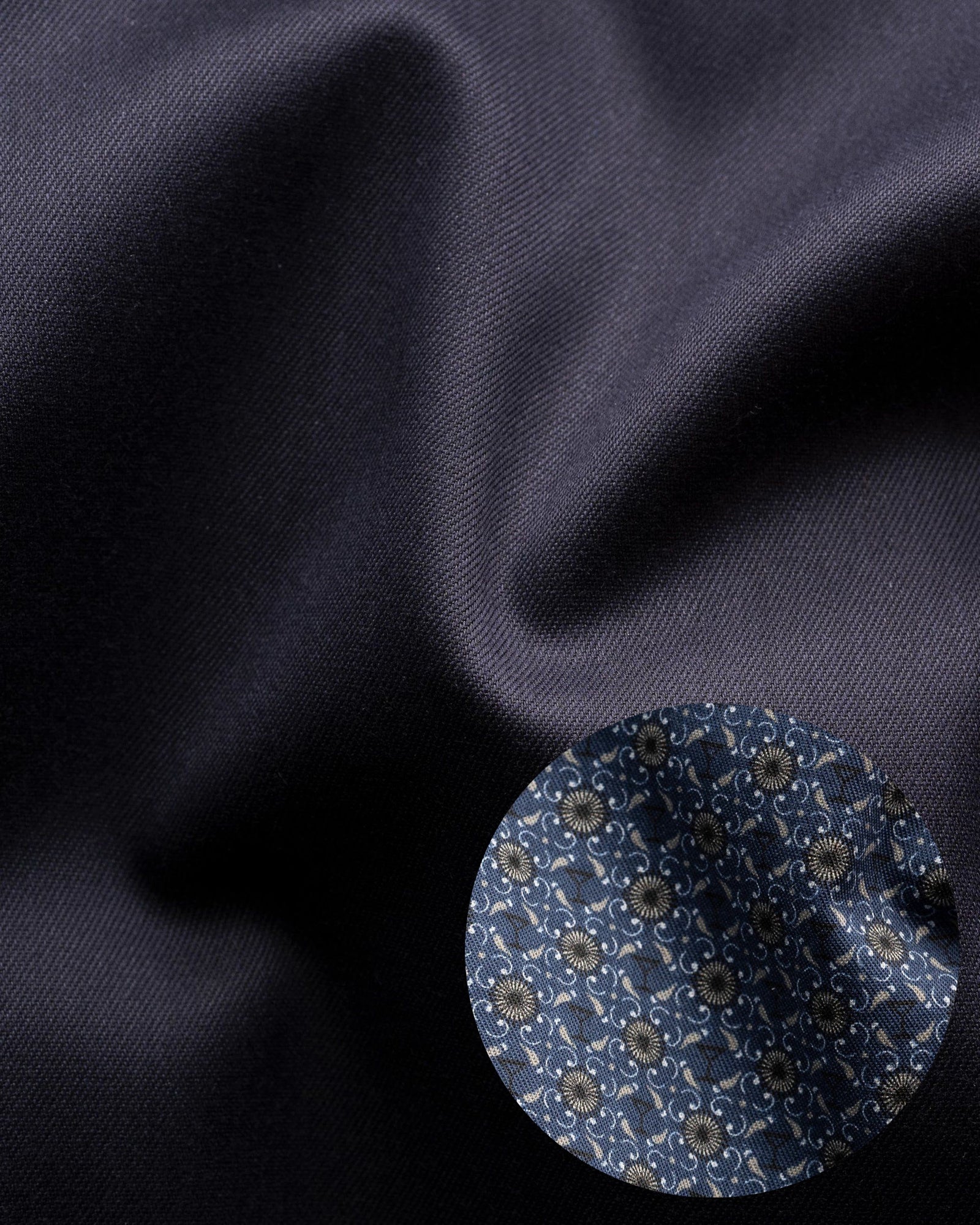 Geometric Effect Signature Twill Shirt, Slim, Navy Blue