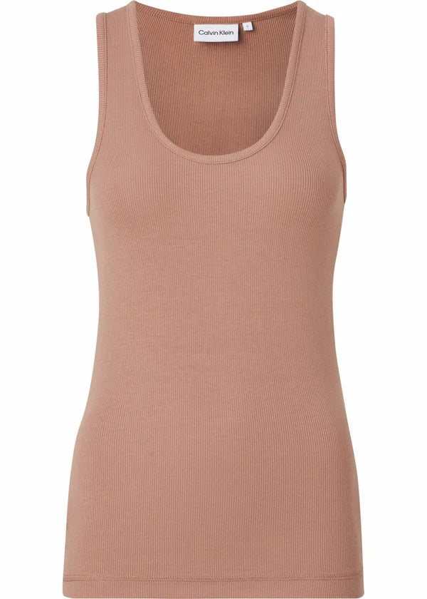 MODAL RIB TANKTOP, SUNDOWN ORANGE