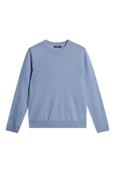 KEANE LIGHT MERINO C-NK SWEATER, RAIN WASHED