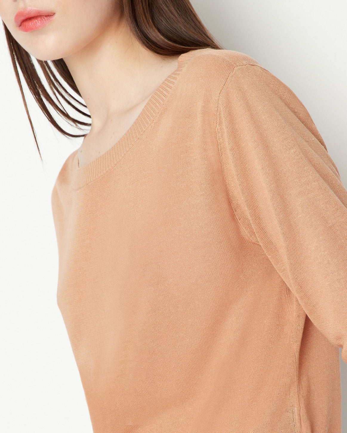 Woman knitted pullover, brush