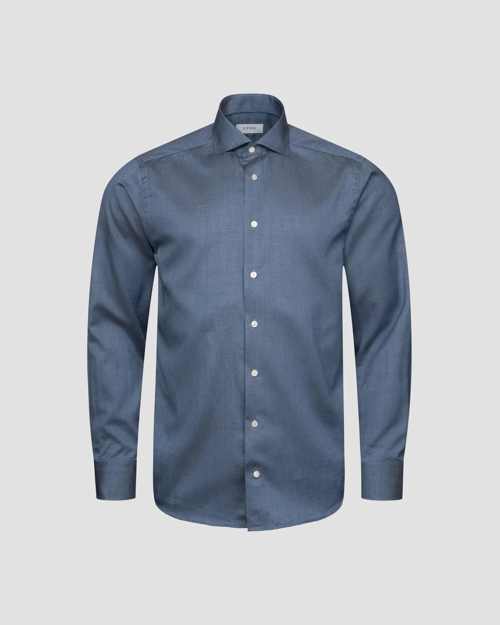 Herringbone Wrinkle Free Flannel Shirt, Contemp, Mid Blue