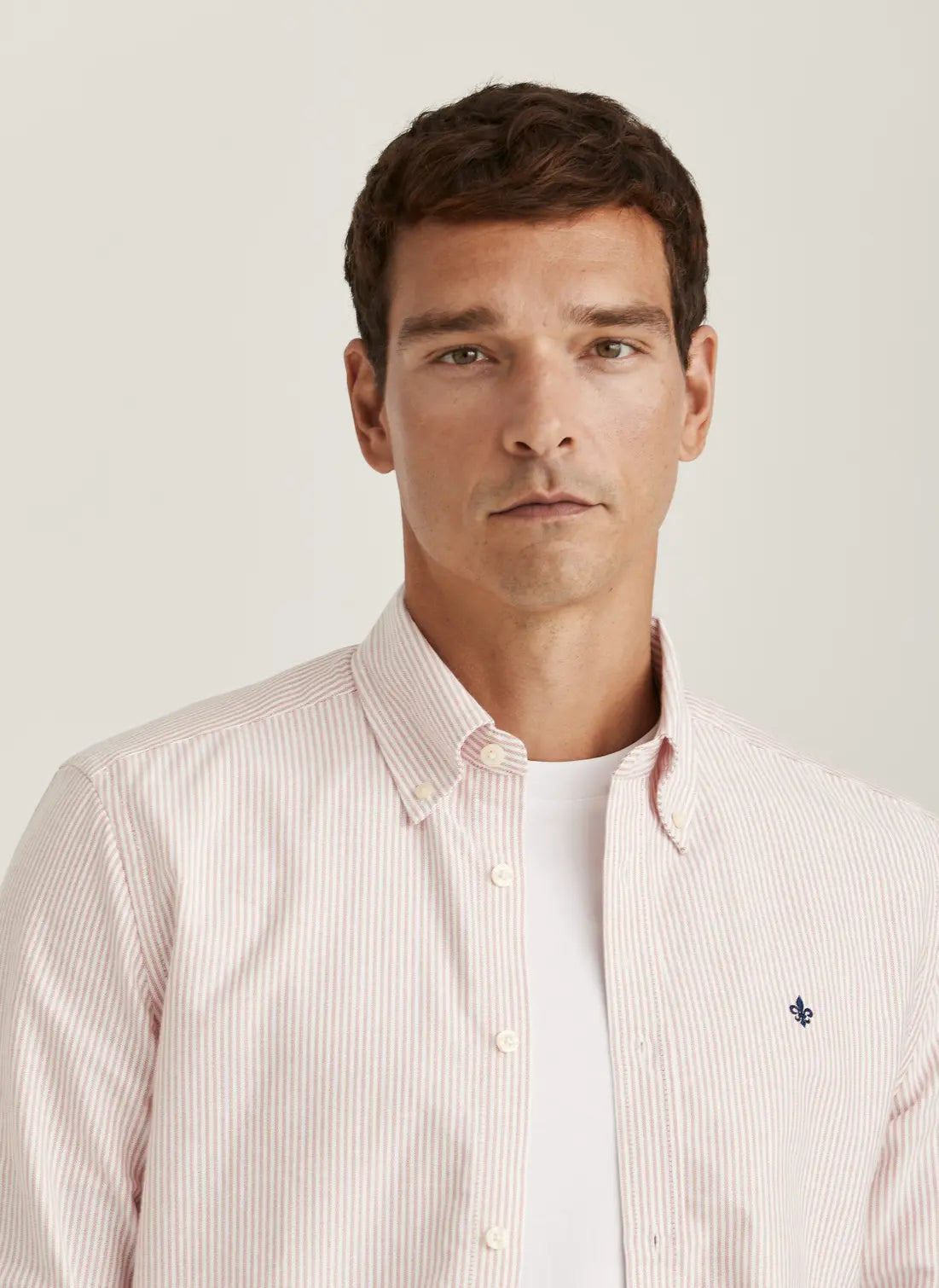 Douglas Oxford Stripe Shirt, Slim, Orange