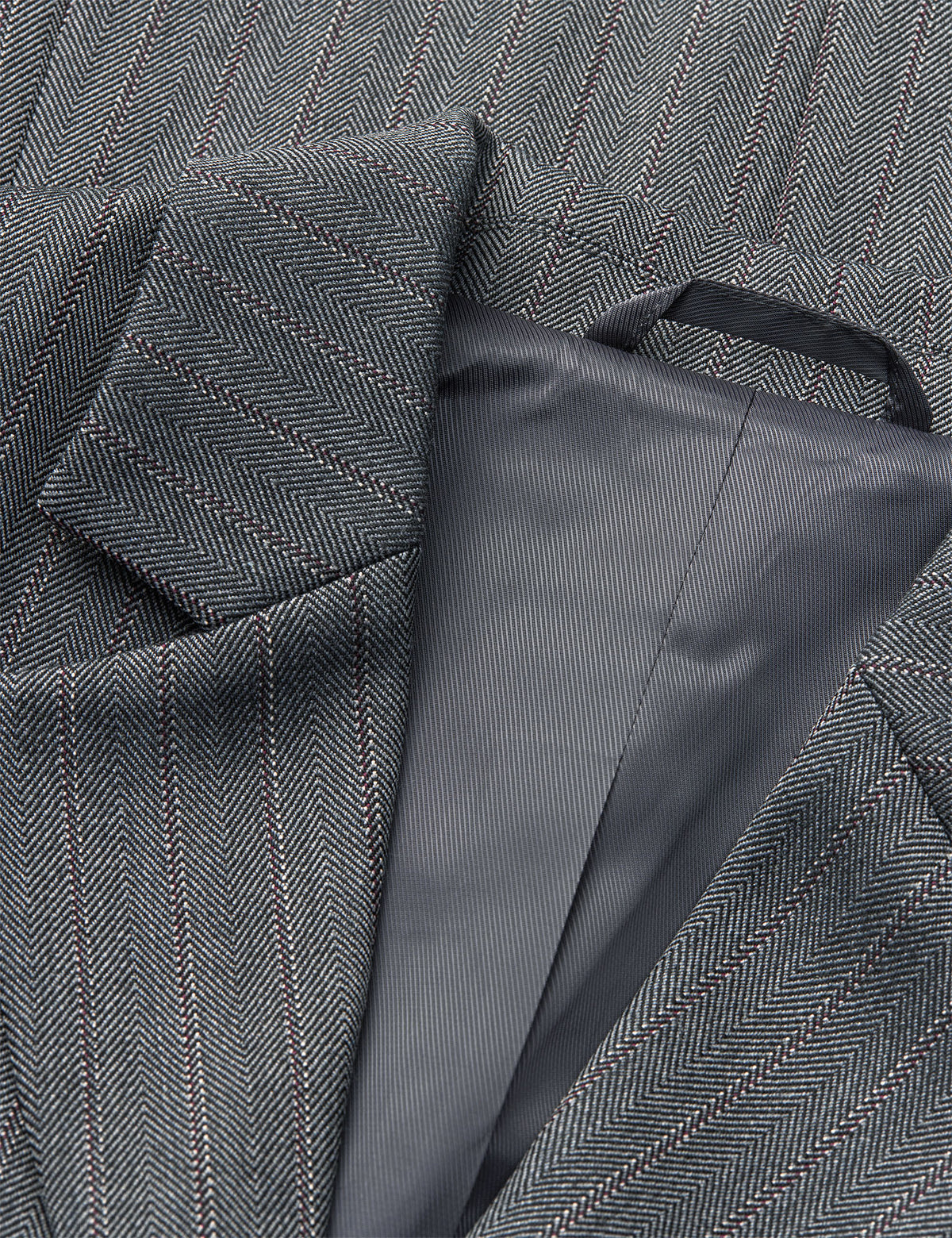 HERRINGBONE PIN LESS BLAZER, DARK GREY MELANGE