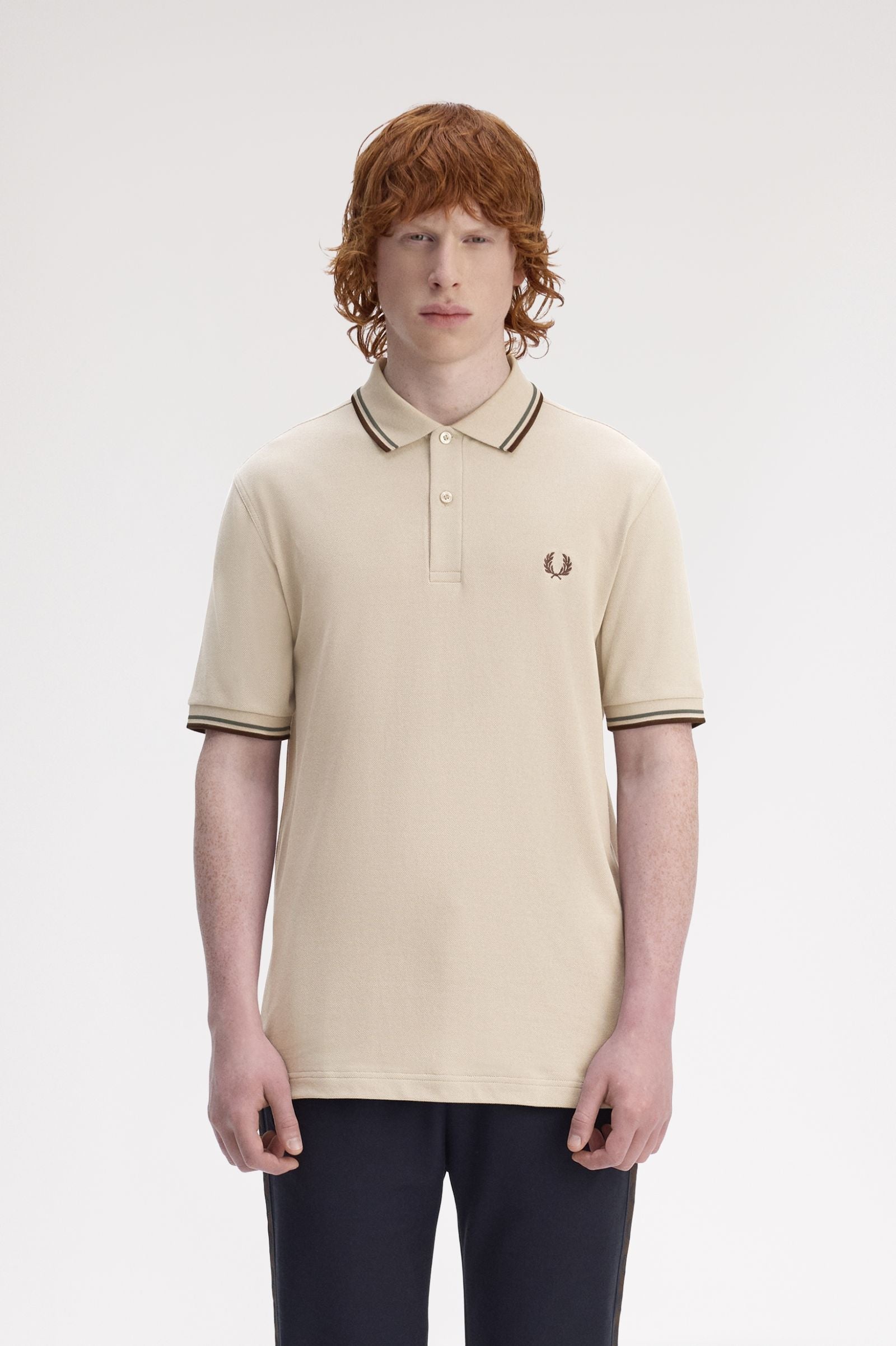 TWIN TIPPED POLO, WARM OAT