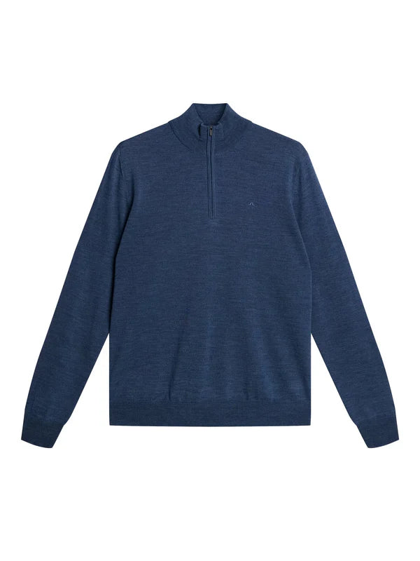 KIYAN LIGHT MERINO QUARTER ZIP SWEATER, KEY LARGO MELANGE